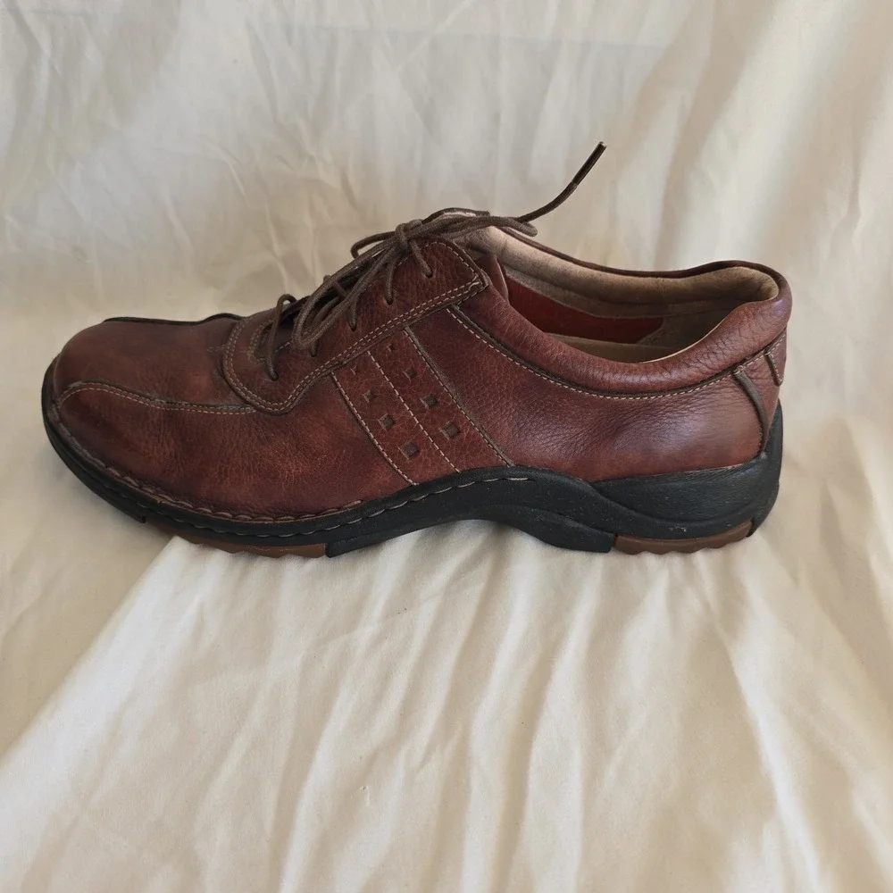 Clarks Casual Oxford Shoe 73106 Brown Leather Mens 11 M Bicycle Toe Comfort Work
